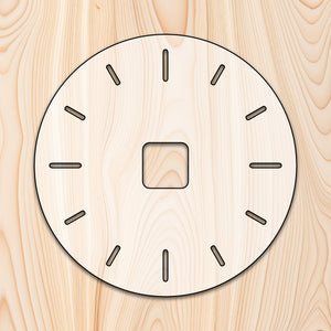 Clock Router Template with hour lines. Acrylic Craft Cutout - Transparent laser-cut acrylic craft cutout designed as a router template, featuring precise shapes and durable construction for various crafting projects.
		
 