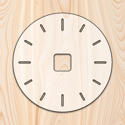 Clock Router Template with hour lines. Acrylic Craft Cutout - Transparent laser-cut acrylic craft cutout designed as a router template, featuring precise shapes and durable construction for various crafting projects.
		
 