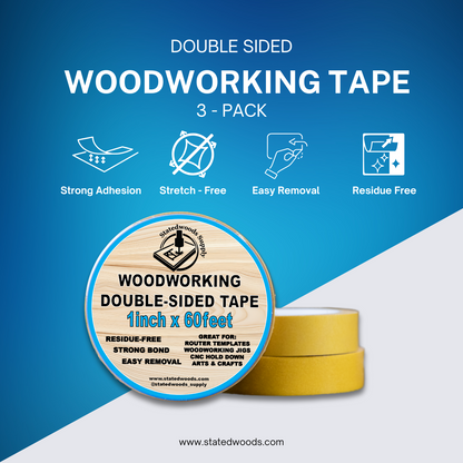 Double-Sided Woodworking Tape  3- Pack