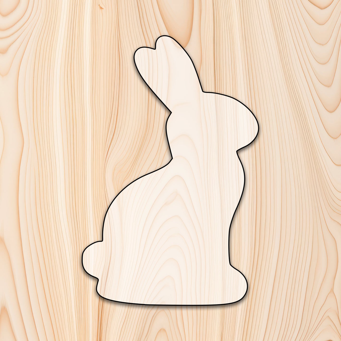 Cottontail Rabbit Acrylic Craft Cutout - Transparent laser-cut acrylic craft cutout designed as a router template, featuring precise shapes and durable construction for various crafting projects.