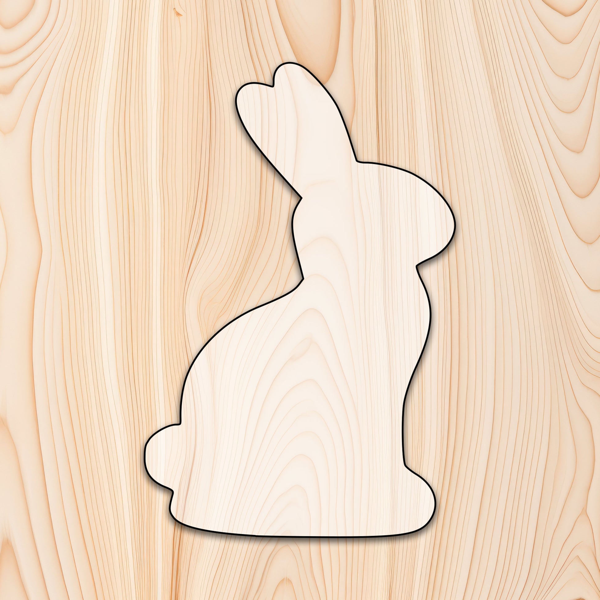 Cottontail Rabbit Acrylic Craft Cutout - Transparent laser-cut acrylic craft cutout designed as a router template, featuring precise shapes and durable construction for various crafting projects.
