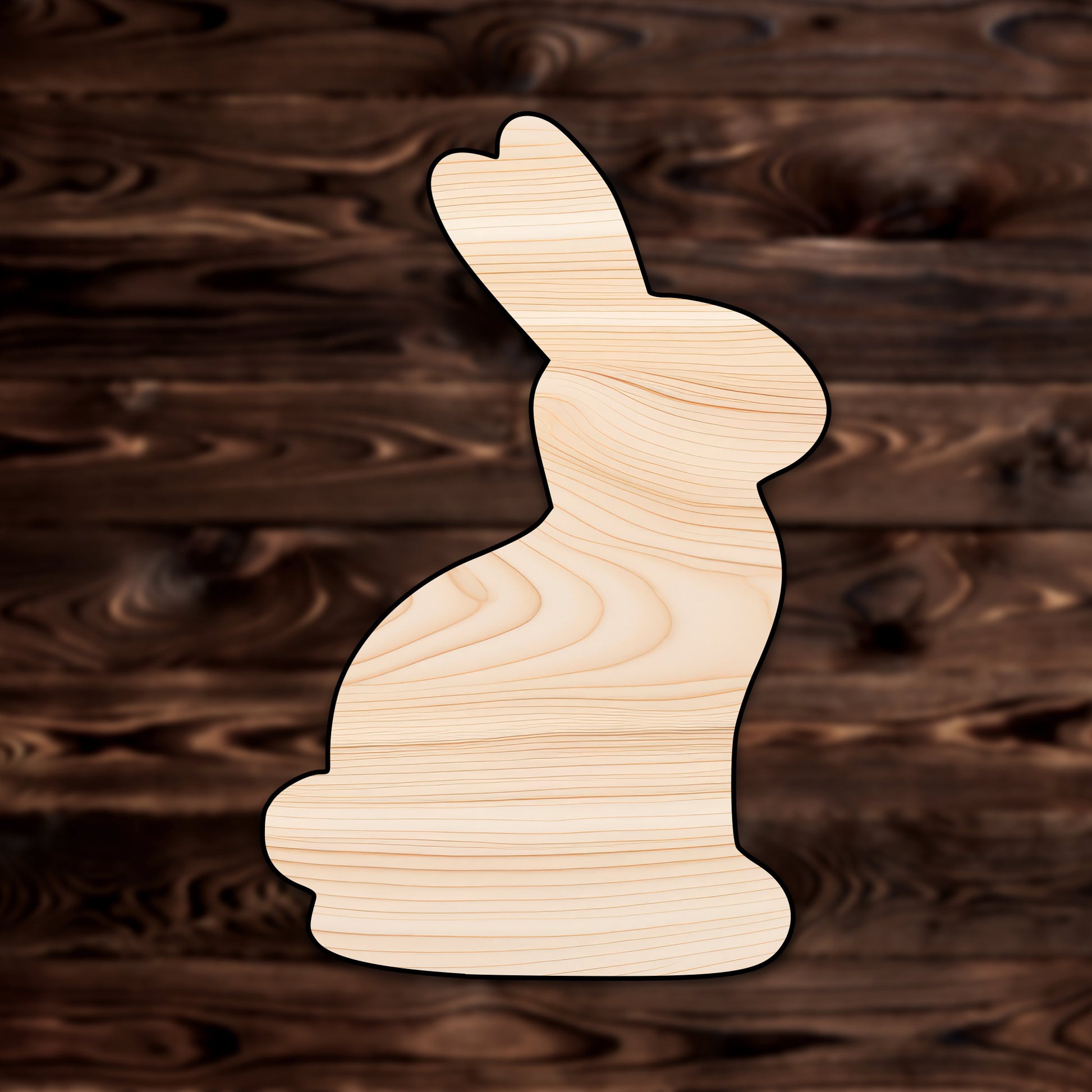 Cottontail Rabbit Plywood Craft Cutout , a Intricate laser-cut craft cutout made of high quality birch plywood, featuring detailed designs and clean edges, perfect for home decor or DIY projects.
