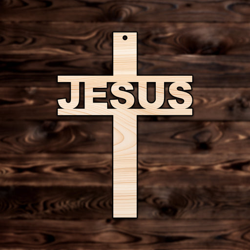 "Jesus" Cross Plywood Craft Shape
