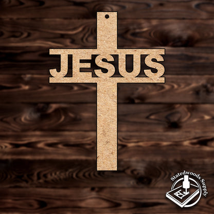 cross jesus MDF wood craft cutout