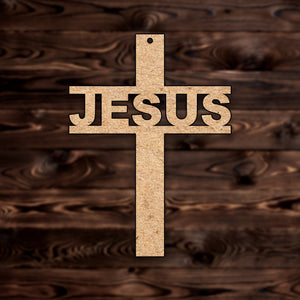 "Jesus" Cross MDF Craft Cutout