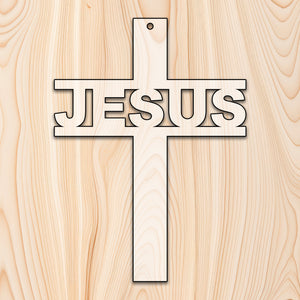 "Jesus" Cross Acrylic Craft Cutout