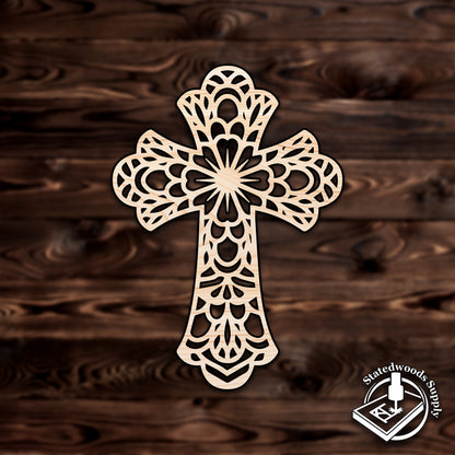 Cross with Rounded Edges Plywood Craft Shape