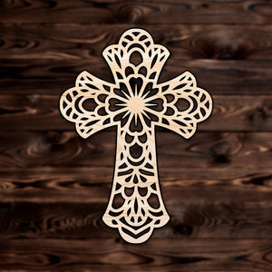 Cross with Rounded Edges Plywood Craft Shape