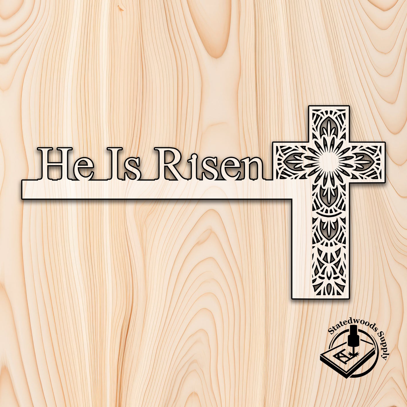 Acrylic Cross Easter Door Decoration He Is Risen