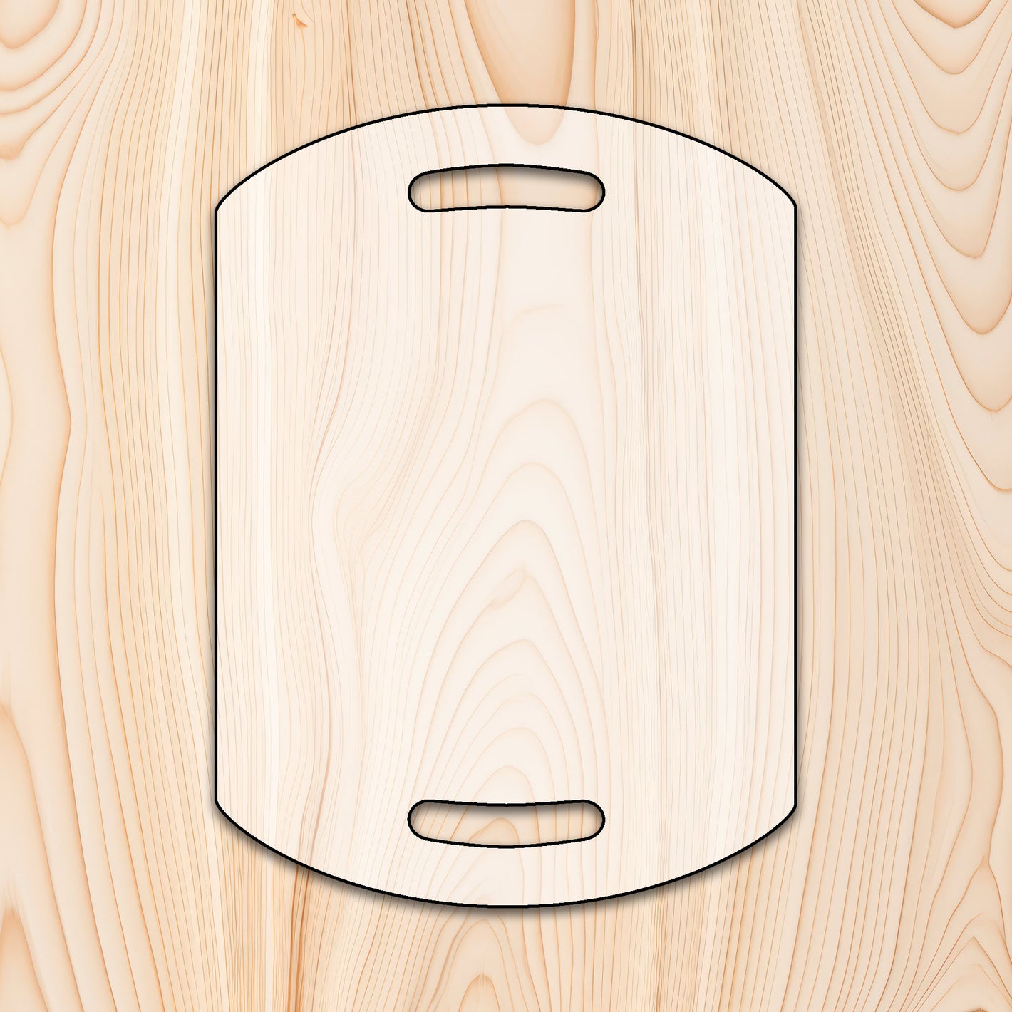 Double Handle rounded Edge Cutting Board or Charcuterie Board Router Template  for woodworking, perfect for shaping custom sized cutting boards, charcuterie boards, and custom projects.