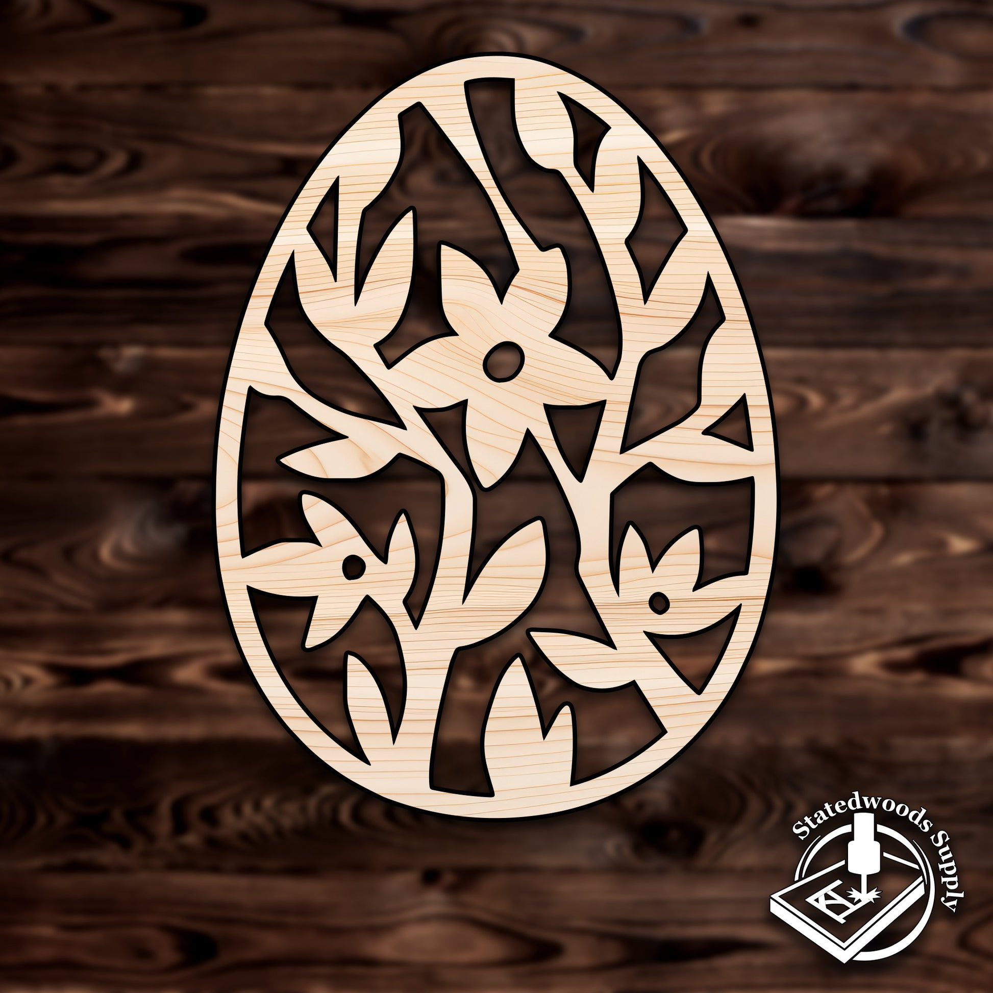 decorative egg flowers plywood craft cutout