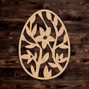 Easter Egg Flower Design MDF Craft Cutout