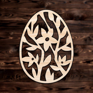 Easter Egg Flower Design Plywood Craft Shape