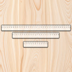 Equal Distance Measuring Ruler Kit (3 rulers) These equal distance clear ruler are perfect for your next CNC, Laser, or woodworking project.  Need to find the center of a circle or an odd shaped board?  Setting your start location on your CNC or laser?  Use these ruler to find the center with no math and no fuss.  We create these in clear acrylic so you can see grain patterns or your projects through the ruler so you can guarantee to have placement and accuracy every time.  
