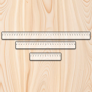 Equal Distance Measuring Ruler Kit (3 rulers) These equal distance clear ruler are perfect for your next CNC, Laser, or woodworking project.  Need to find the center of a circle or an odd shaped board?  Setting your start location on your CNC or laser?  Use these ruler to find the center with no math and no fuss.  We create these in clear acrylic so you can see grain patterns or your projects through the ruler so you can guarantee to have placement and accuracy every time.  
