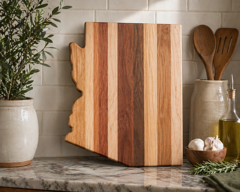 Example of Arizona Cutting Board or Charcuterie Board Acrylic Router Template