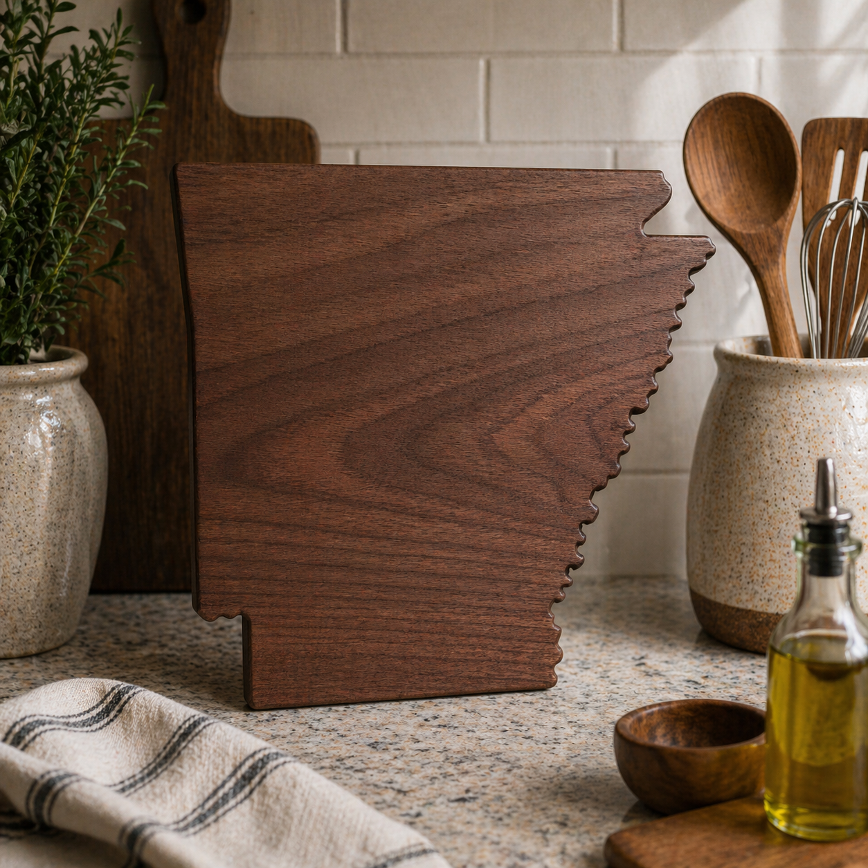 Example of Arkansas Cutting Board or Charcuterie Board Acrylic Router Template