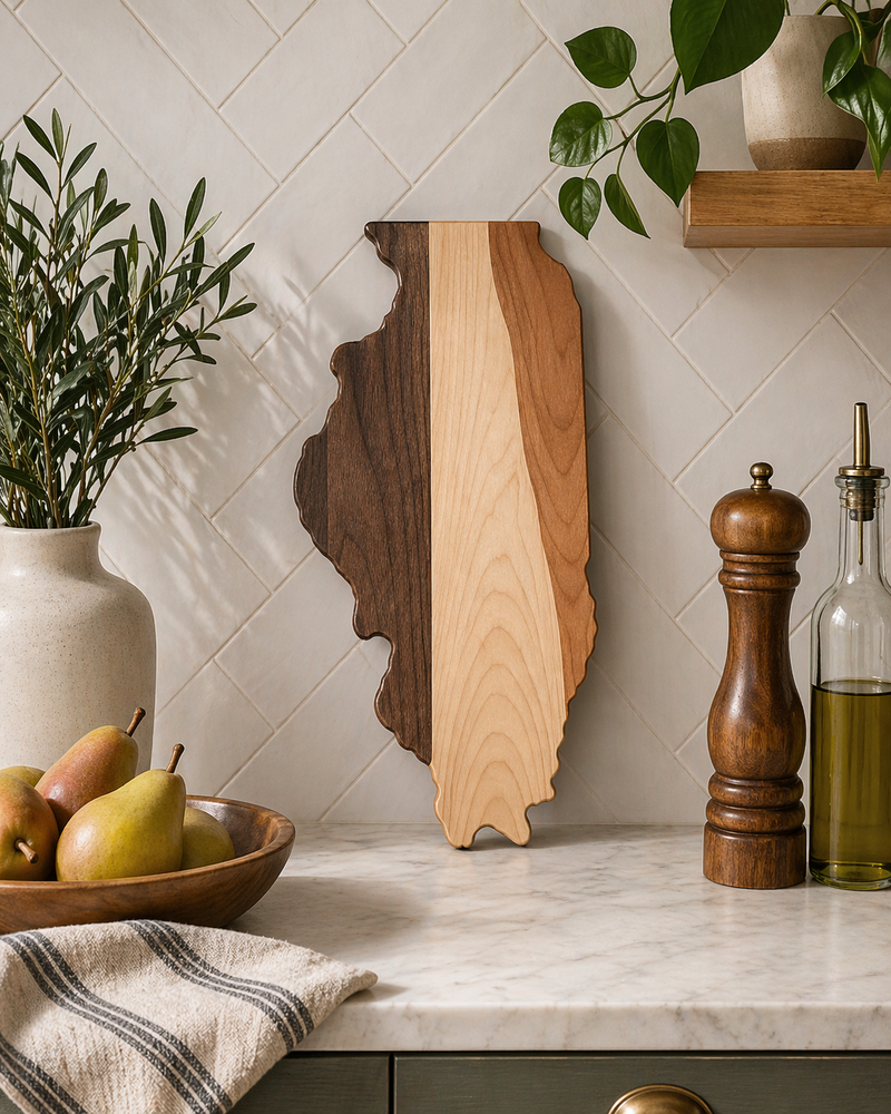 example of Illinois Cutting Board or Charcuterie Board Acrylic Router Template