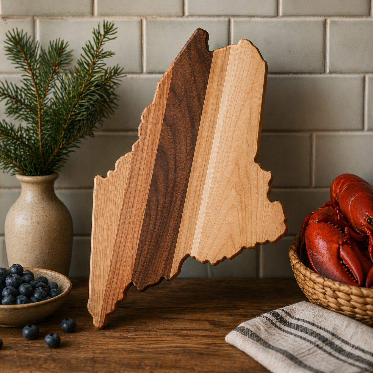 Example of Maine Cutting Board or Charcuterie Board Acrylic Router Template