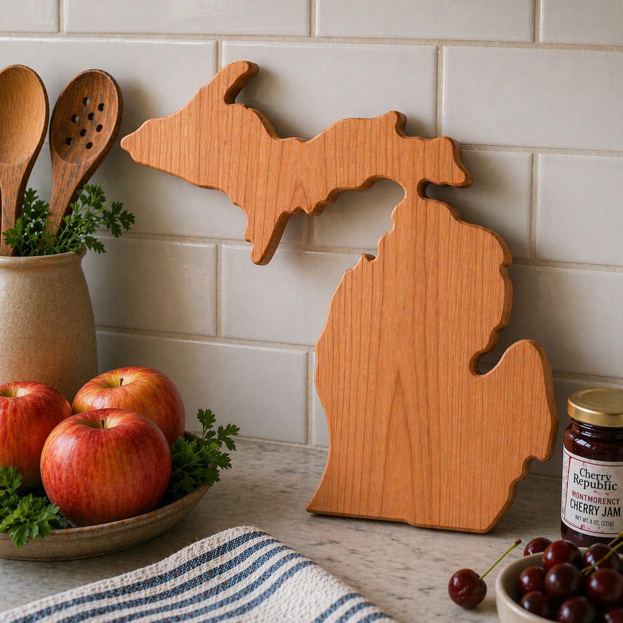 Example of Michigan Cutting Board or Charcuterie Board Acrylic Router Template
