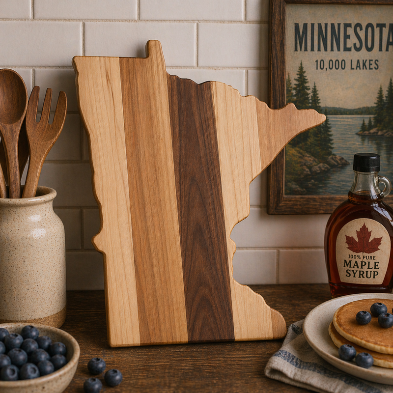 Example of Minnesota Cutting Board or Charcuterie Board Acrylic Router Template