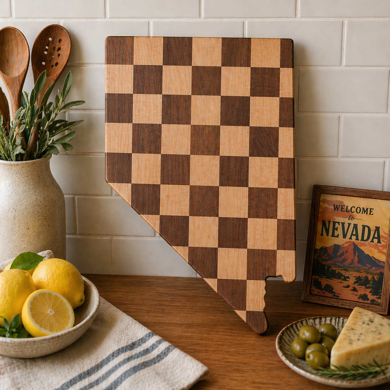 Example of Nevada Cutting Board or Charcuterie Board Acrylic Router Template