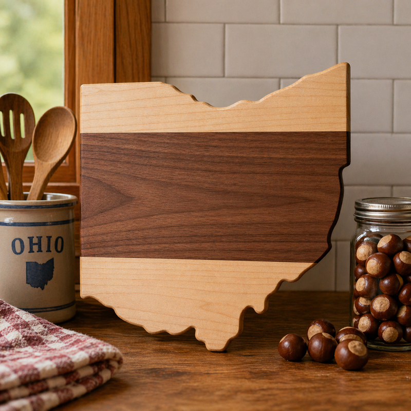 Example of Ohio Cutting Board or Charcuterie Board Acrylic Router Template