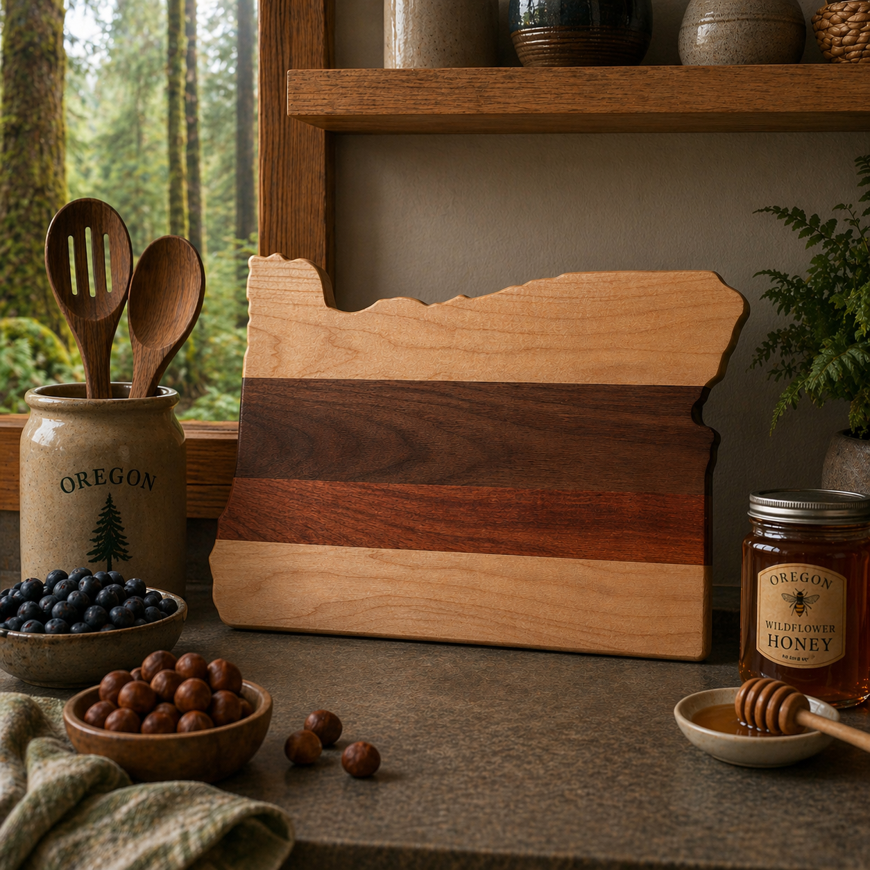 Example of Oregon Cutting Board or Charcuterie Board Acrylic Router Template