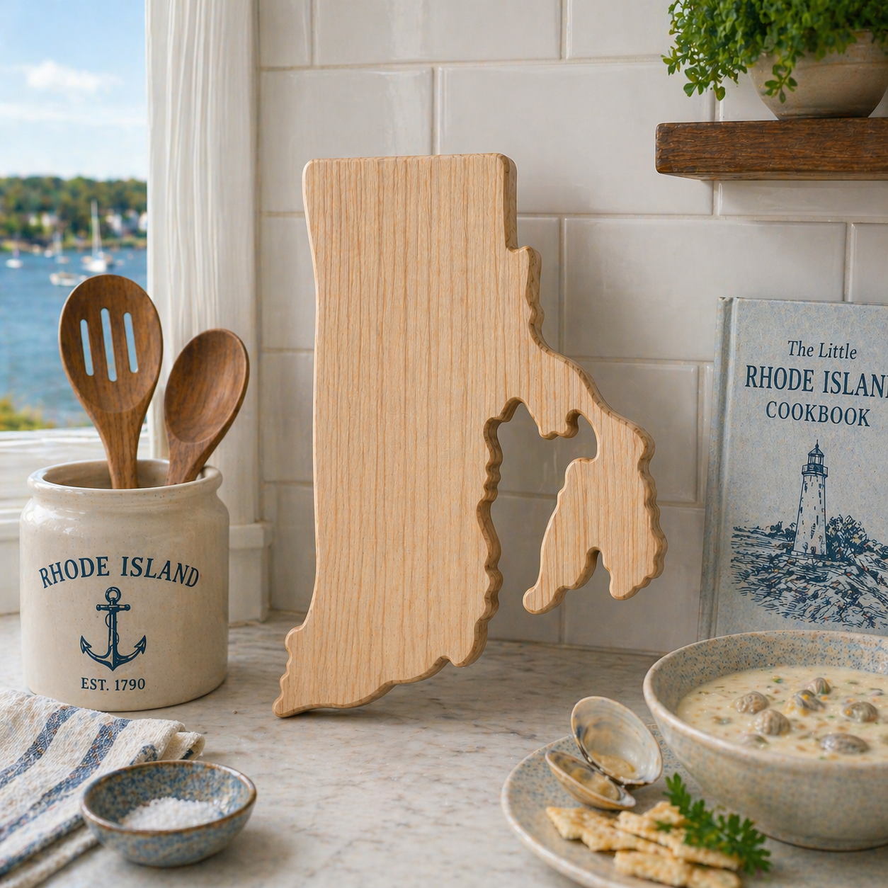 Example of Rhode Island Cutting Board or Charcuterie Board Acrylic Router Template