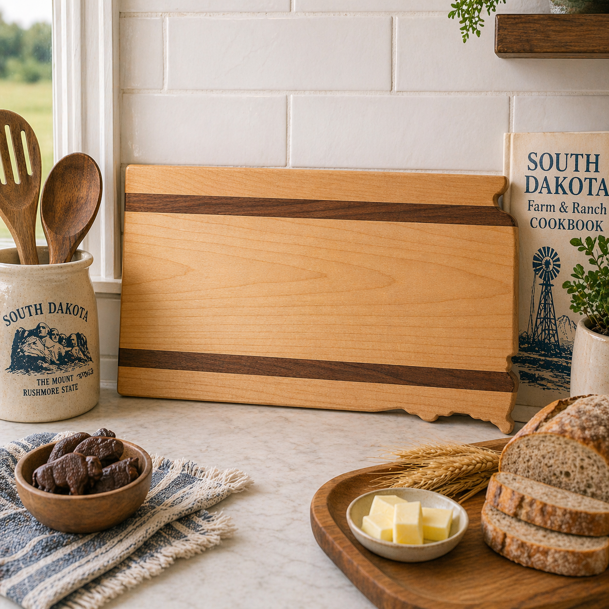 Example of South Dakota Cutting Board or Charcuterie Board Acrylic Router Template