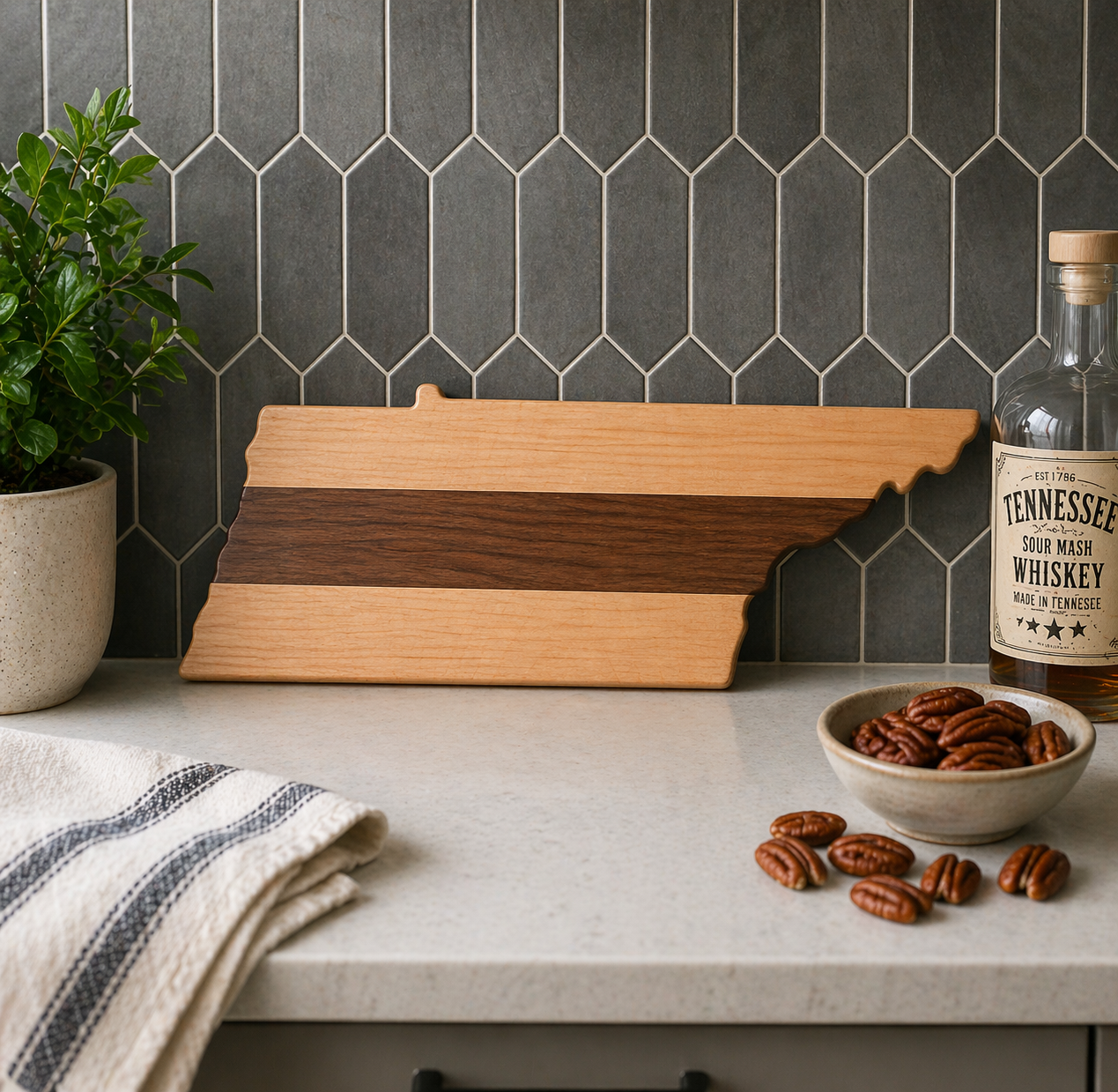 Example of Tennessee Cutting Board or Charcuterie Board Acrylic Router Template 