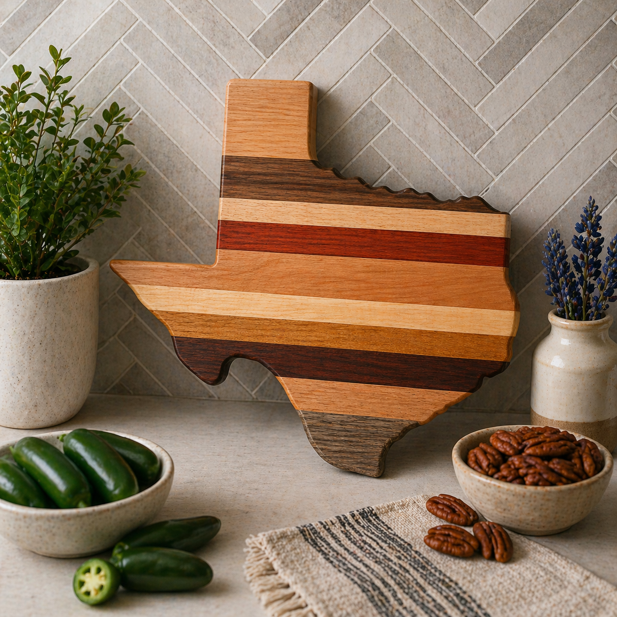 Example of Texas Cutting Board or Charcuterie Board Acrylic Router Template