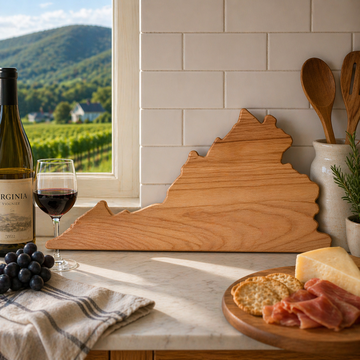 Example of Virginia Cutting Board or Charcuterie Board Acrylic Router Template