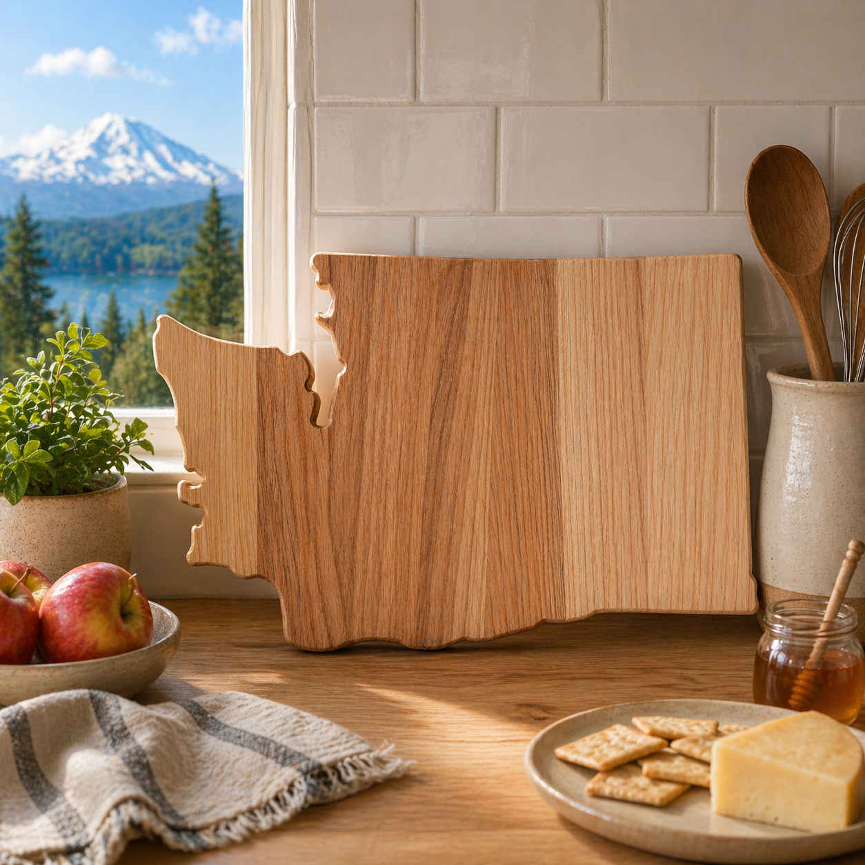 Example of Washington Cutting Board or Charcuterie Board Acrylic Router Template
