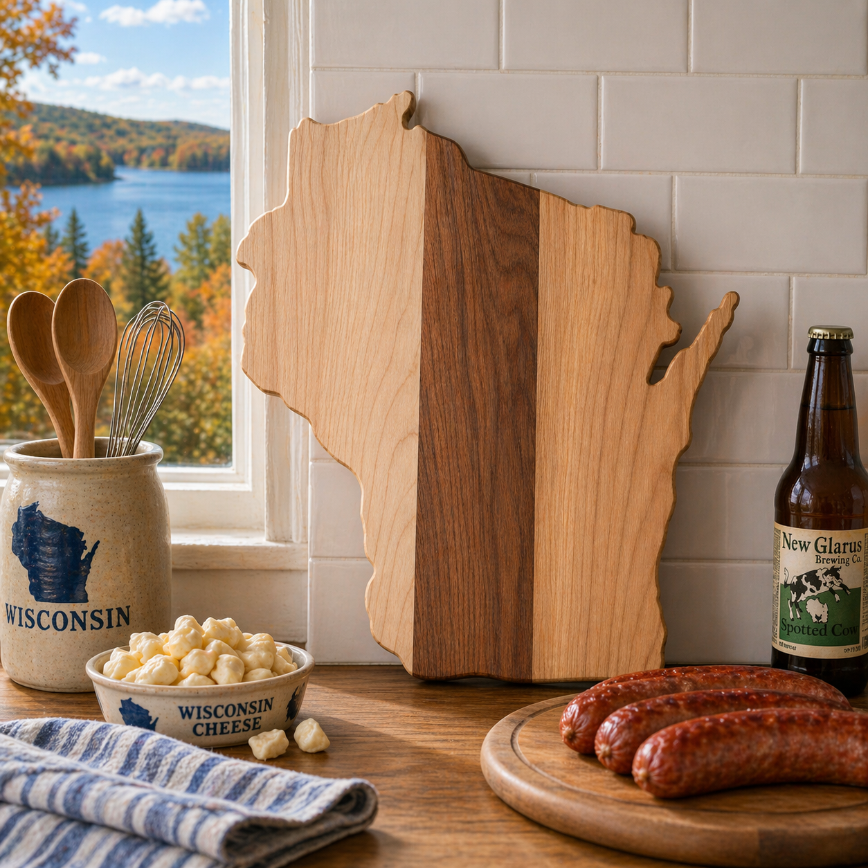Example of Wisconsin Cutting Board or Charcuterie Board Acrylic Router Template