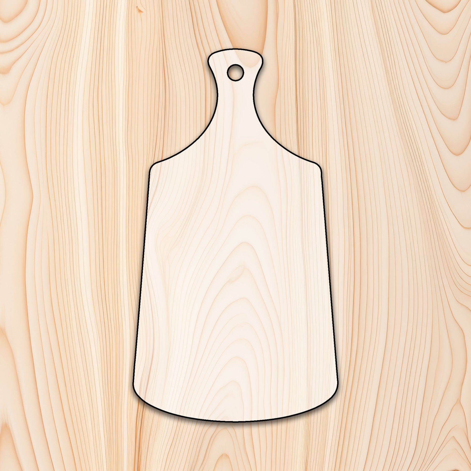   Fan Paddle Cutting Board or Charcuterie Board Router Template for woodworking, perfect for shaping custom sized cutting boards, charcuterie boards, and custom projects.
