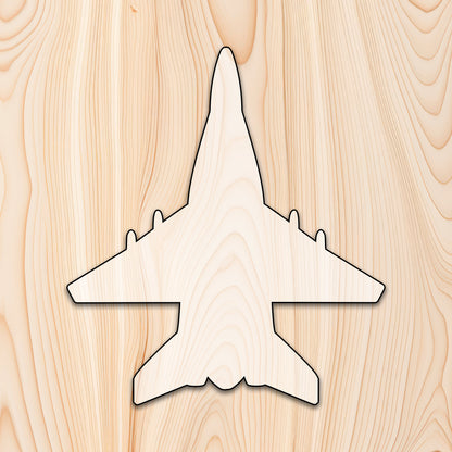 Fighter Jet Acrylic Craft Cutout - Transparent laser-cut acrylic craft cutout designed as a router template, featuring precise shapes and durable construction for various crafting projects.