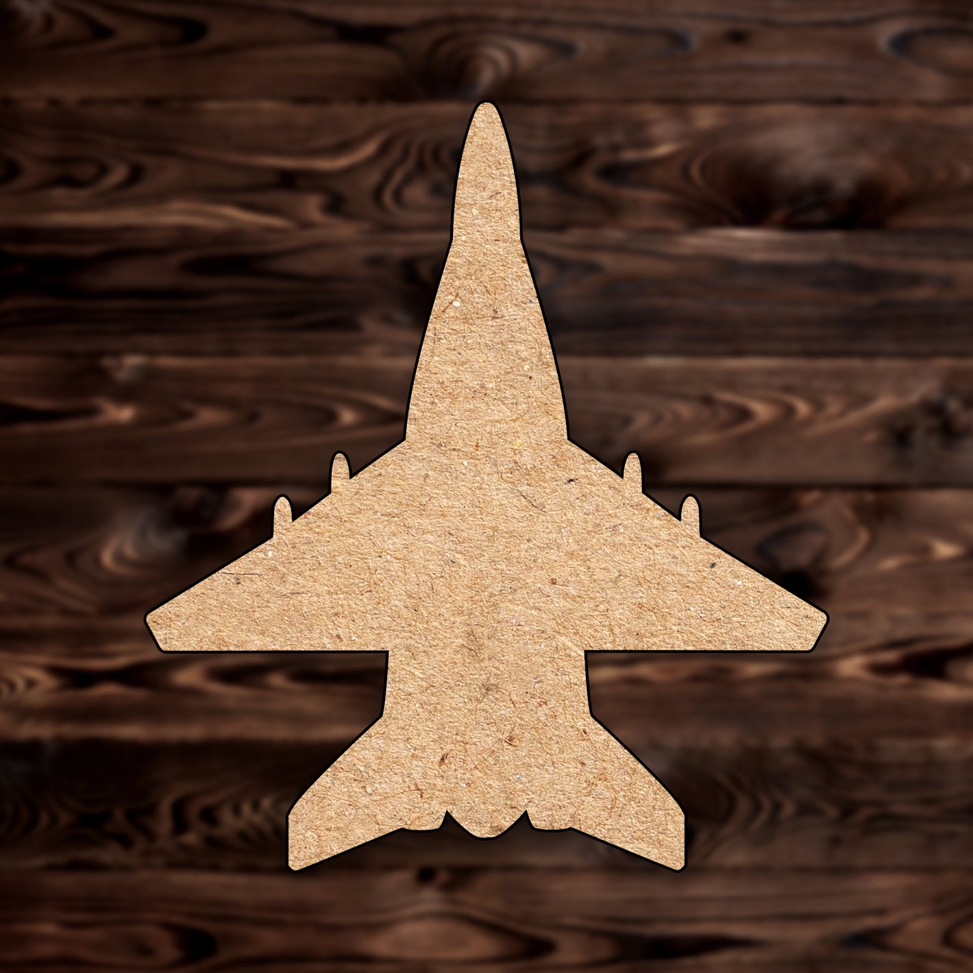 Fighter Jet MDF Craft Cutout , a Intricate laser-cut craft cutout made of MDF, featuring detailed designs and clean edges, perfect for home decor or DIY projects.

