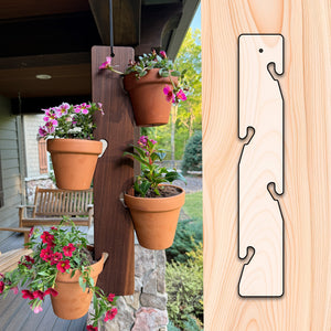 Flower Pot Hanger Template (4 hooks)  for woodworking, perfect for shaping custom sized cutting boards, charcuterie boards, and custom projects.
