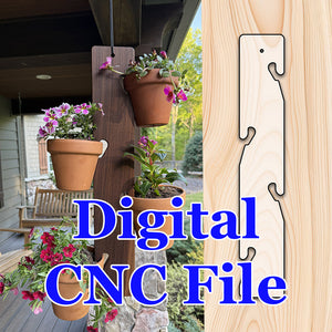Flower Pot Hanger Template (4 hooks) Digital Files cnc file for woodworking, perfect for shaping custom sized cutting boards, charcuterie boards, and custom projects.