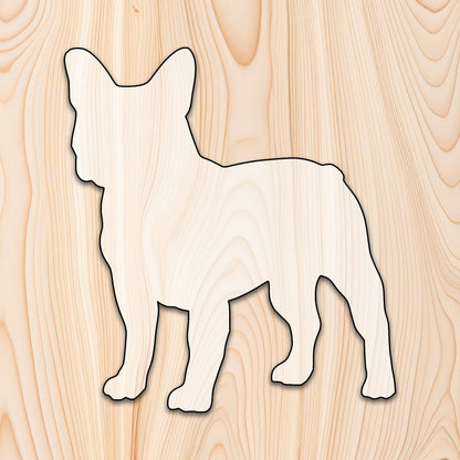 French Bull Dog Acrylic Craft Cutout - Transparent laser-cut acrylic craft cutout designed as a router template, featuring precise shapes and durable construction for various crafting projects.
		
 
