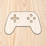 Game Controller Acrylic Craft Cutout - Transparent laser-cut acrylic craft cutout designed as a router template, featuring precise shapes and durable construction for various crafting projects.
		
 