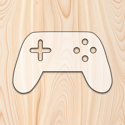 Game Controller Acrylic Craft Cutout - Transparent laser-cut acrylic craft cutout designed as a router template, featuring precise shapes and durable construction for various crafting projects.
		
 