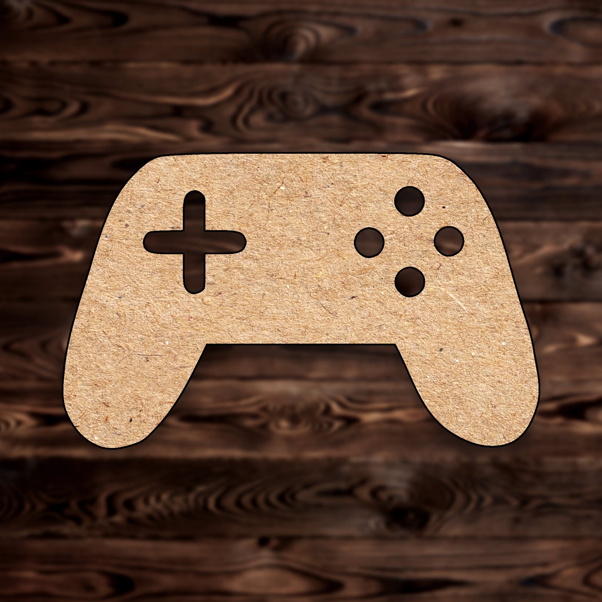Game Controller MDF Craft Cutout , a Intricate laser-cut craft cutout made of MDF, featuring detailed designs and clean edges, perfect for home decor or DIY projects.

