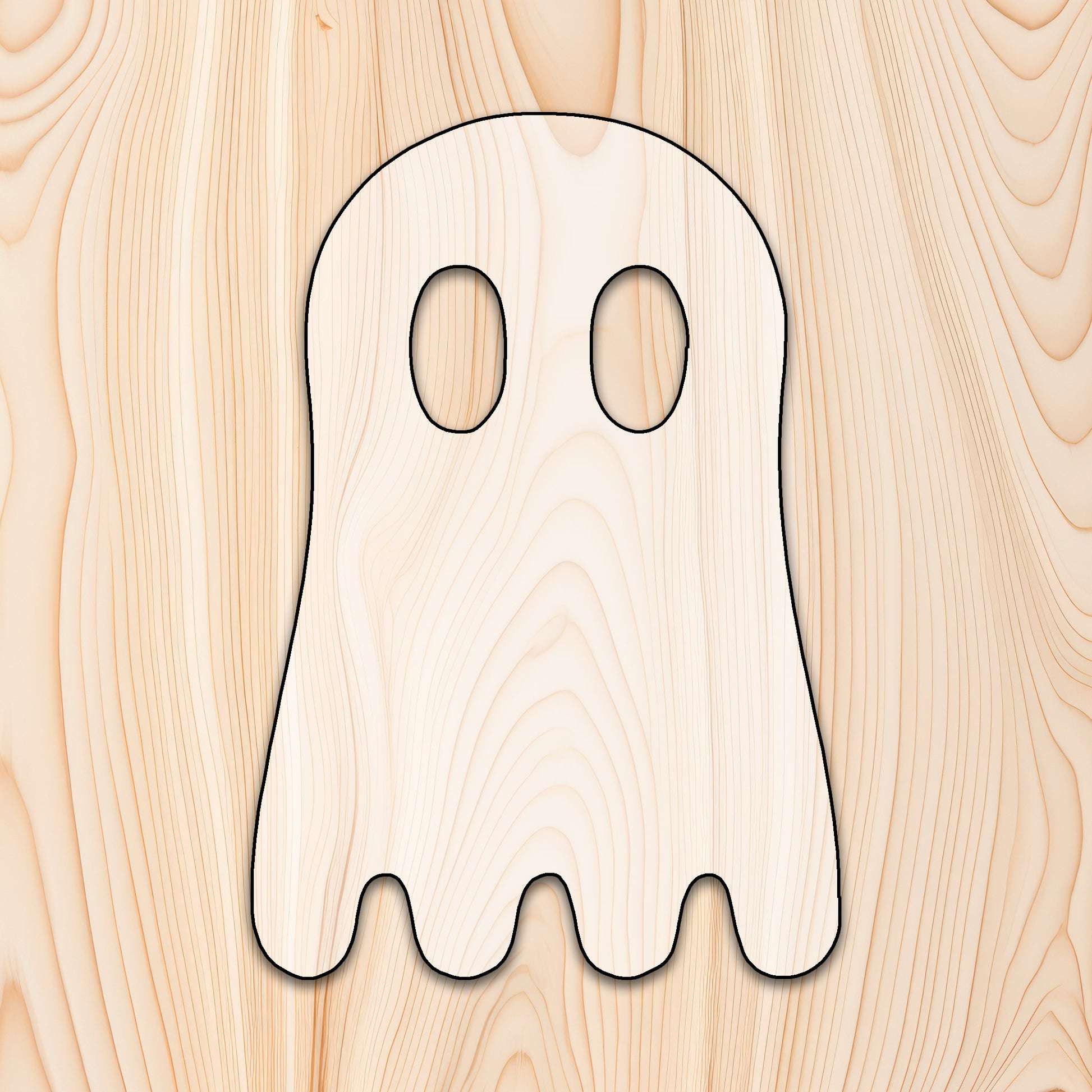 Ghost Acrylic Craft Cutout - Transparent laser-cut acrylic craft cutout designed as a router template, featuring precise shapes and durable construction for various crafting projects.