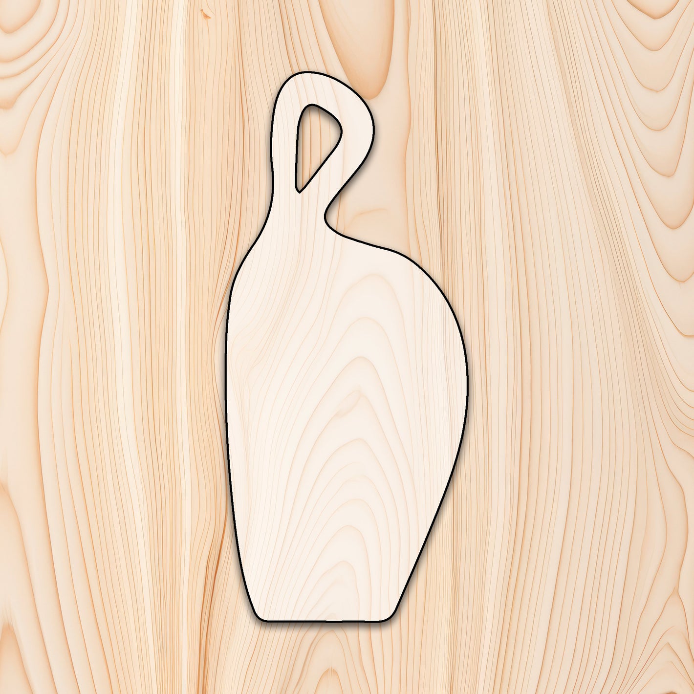 Gourmet Loop Cutting Board or Charcuterie Board Router Template for woodworking, perfect for shaping custom sized cutting boards, charcuterie boards, and custom projects.