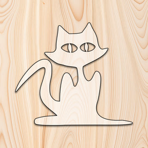 Halloween Cat Acrylic Craft Cutout - Transparent laser-cut acrylic craft cutout designed as a router template, featuring precise shapes and durable construction for various crafting projects.