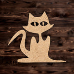 Halloween Cat MDF Craft Cutout , a Intricate laser-cut craft cutout made of MDF, featuring detailed designs and clean edges, perfect for home decor or DIY projects.
