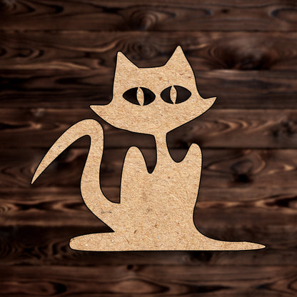 Halloween Cat MDF Craft Cutout , a Intricate laser-cut craft cutout made of MDF, featuring detailed designs and clean edges, perfect for home decor or DIY projects.

