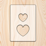 Heart Bowtie Inlay Template Acrylic Craft Cutout - Transparent laser-cut acrylic craft cutout designed as a router template, featuring precise shapes and durable construction for various crafting projects.